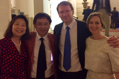 Dr. and Mrs. Fu with ESSKA President Romain Seil and wife, Katy